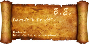 Bartók Ernák névjegykártya
